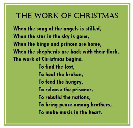 The Work of Christmas” | The Faculty Blog